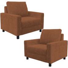 Kit 02 Poltronas Decorativa Para Sala De Estar E Recepção Malta L02 Bouclê Terracota - Lyam Decor