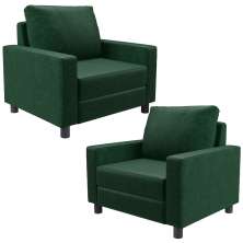 Kit 02 Poltronas Decorativa Para Sala De Estar e Recepção Malta L02 Facto Verde Musgo -Lyam Decor