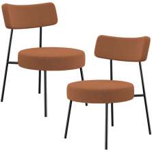 Kit 02 Poltronas Decorativas Para Sala De Estar Base Fixa Londres L02 Bouclê Terracota - Lyam