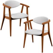 Kit 02 Poltronas Decorativas Para Sala de Estar Jantar Cecília L02 Facto Branco - Lyam Decor