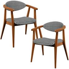 Kit 02 Poltronas Decorativas Para Sala de Estar Jantar Cecília L02 Pied Poule - Lyam Decor