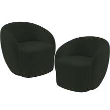 Kit 02 Poltronas Decorativas Para Sala de Estar Living Gliese K01 Veludo Verde - Lyam Decor
