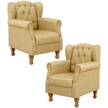 Kit 02 Poltronas Decorativas Para Sala de Estar Yara P02 Couríssimo Fendi - Lyam Decor
