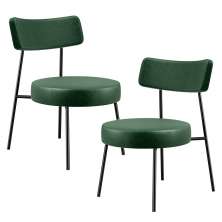 Kit 02 Poltronas Decorativas Sala De Estar Base Fixa Londres F01 Couríssimo Verde Musgo - Lyam Decor