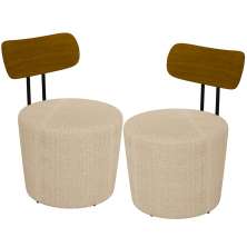 Kit 02 Poltronas Para Sala De Estar Decorativa Base Fixa Luara M03 Linho Bege - Lyam Decor