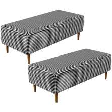 Kit 02 Puffs Decorativo Sala de Estar Bali W01 Pés Palito 120x50cm Pied Poule - Lyam Decor