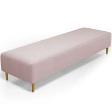 Kit 02 Puffs Decorativo Sala de Estar Bali W01 Pés Palito 190x60cm Bouclê Rosê - Lyam Decor