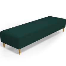 Kit 02 Puffs Decorativo Sala de Estar Bali W01 Pés Palito 190x60cm Bouclê Verde - Lyam Decor