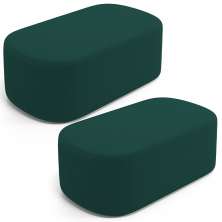Kit 02 Puffs Decorativos Orgânicos Para Living Quarto 100cm Doha W01 Bouclê Verde - Lyam Decor