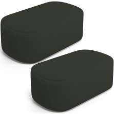 Kit 02 Puffs Decorativos Orgânicos Para Living Quarto 100cm Doha W01 Linho Verde Musgo - Lyam Decor