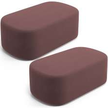 Kit 02 Puffs Decorativos Orgânicos Para Living Quarto 100cm Doha W01 Suede Rosê - Lyam Decor