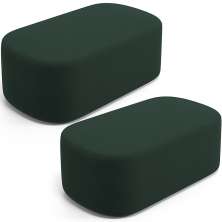 Kit 02 Puffs Decorativos Orgânicos Para Living Quarto 100cm Doha W01 Suede Verde Musgo - Lyam Decor
