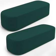 Kit 02 Puffs Decorativos Orgânicos Para Living Quarto 140cm Doha W01 Bouclê Verde - Lyam Decor