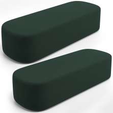 Kit 02 Puffs Decorativos Orgânicos Para Living Quarto 140cm Doha W01 Suede Verde Musgo - Lyam Decor