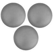 Kit 03 Assentos Redondo Banqueta Cadeira Estofados Poltronas H02 Corino Cinza 35 cm - Lyam Decor