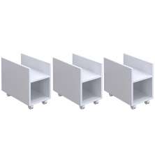 Kit 03 Suportes Para Cpu E Nobreak Com Rodízios Guide L03 Branco - Lyam Decor