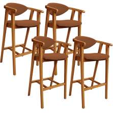 Kit 04 Banquetas Alta Cozinha Bancada Bar Sala de Jantar Fixa Cecília L02 Bouclê Terracota - Lyam