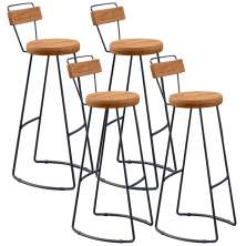 Kit 04 Banquetas Altas Cozinha Sala De Jantar Estrutura Em Aço Mahal D01 Peroba Rosa - Lyam Decor