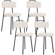Kit 04 Cadeiras Decorativas Estofada Para Sala De Jantar Barcelona L02 Linho Cru - Lyam Decor