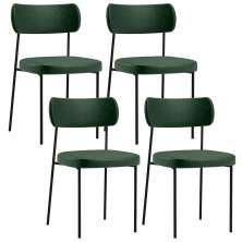 Kit 04 Cadeiras Decorativas Estofada Para Sala Jantar Melina L02 Couríssimo Verde Musgo - Lyam Decor