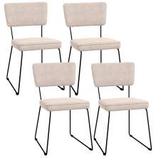 Kit 04 Cadeiras Decorativas Para Sala De Jantar Allana L02 Suede Bege - Lyam Decor