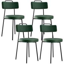 Kit 04 Cadeiras Decorativas Para Sala De Jantar Barcelona L02 Couríssimo Verde Musgo - Lyam Decor