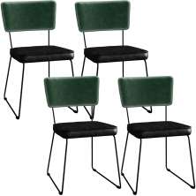 Kit 04 Cadeiras Decorativas Sala Jantar Allana L02 Facto Verde Musgo Couríssimo Preto - Lyam Decor
