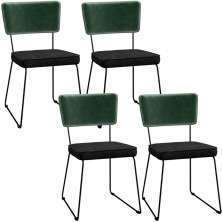 Kit 04 Cadeiras Decorativas Sala Jantar Allana L02 Facto Verde Musgo Linho Chumbo - Lyam Decor