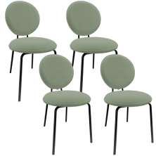 Kit 04 Cadeiras Para Sala de Jantar Cozinha Évora L02 Bouclê Oliva - Lyam