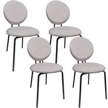 Kit 04 Cadeiras Para Sala de Jantar Cozinha Évora L02 Linho Bege - Lyam