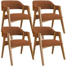 Kit 04 Cadeiras Para Sala de Jantar e Estar Living Estofada Suran L02 Bouclê Terracota - Lyam