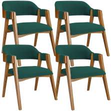Kit 04 Cadeiras Para Sala de Jantar e Estar Living Estofada Suran L02 Bouclê Verde - Lyam