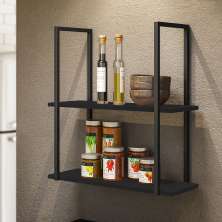Kit 04 Prateleiras Decorativas Multiuso Industrial D01 Design Preto Fosco - Lyam Decor