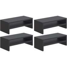 Kit 04 Suportes Para Monitor Stand Home Office Lap 63 cm L03 Preto - Lyam
