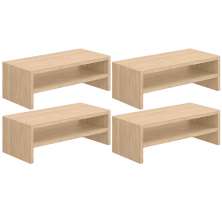Kit 04 Suportes Stand Para Monitores Mesa Escritório Home Office Lap L03 Amadeirado - Lyam