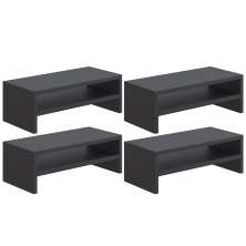 Kit 04 Suportes Stand Para Monitores Mesa Escritório Home Office Lap L03 Preto - Lyam Decor