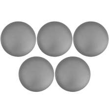 Kit 05 Assentos Redondo Banqueta Cadeira Estofados Poltronas H02 Corino Cinza 30 cm - Lyam Decor