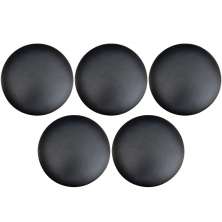 Kit 05 Assentos Redondo Banqueta Cadeira Estofados Poltronas H02 Corino Preto 35 cm - Lyam Decor