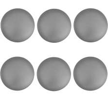 Kit 06 Assentos Redondo Banqueta Cadeira Estofados Poltronas H02 Corino Cinza 30 cm - Lyam Decor