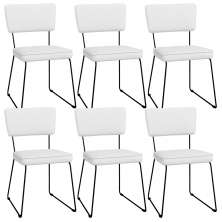 Kit 06 Cadeiras Decorativas Para Sala De Jantar Allana L02 Facto Branco - Lyam Decor