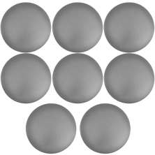 Kit 08 Assentos Redondo Banqueta Cadeira Estofados Poltronas H02 Corino Cinza 30 cm - Lyam Decor