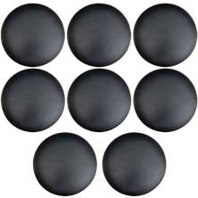 Kit 08 Assentos Redondo Banqueta Cadeira Estofados Poltronas H02 Corino Preto 35 cm - Lyam Decor