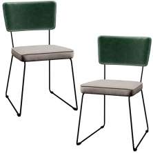 Kit 2 Cadeiras Decorativas Estofada Sala Jantar Allana L02 Facto Verde Musgo Linho Bege - Lyam Decor