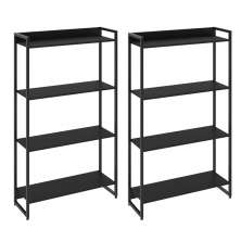 Kit 2 Estantes Multiuso Escritório Industrial 4 Prateleiras Areta 145x80cm C01 Onix - Lyam Decor