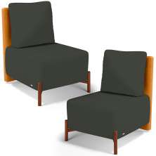 Kit 2 Poltronas Decorativa Sala Estar Living Hungria L02 Couríssimo Whisky Linho Verde Musgo - Lyam