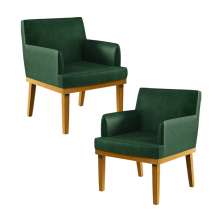 Kit 2 Poltronas Decorativas Para Sala De Estar E Recepção Beatriz W01 Facto Verde Musgo - Lyam Decor