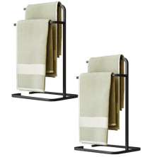 Kit 2 Suporte Porta Papel Toalha Isla Para Pia Bancada Lavabo Duplo Aço D01 Preto Fosco - Lyam Decor