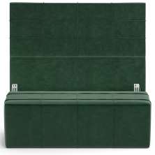 Kit Cabeceira Cama Box Casal 140cm com Calçadeira Roma W01 Couríssimo Verde - Lyam