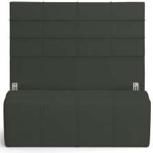 Kit Cabeceira Cama Box Casal 140cm com Calçadeira Roma W01 Linho Verde Musgo - Lyam