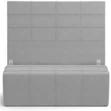 Kit Cabeceira Cama Box Casal 140cm com Calçadeira Roma W01 Suede Cinza - Lyam